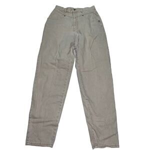 L.L. Bean Jeans Women’s Size 14 x 32” Beige Yoke Front High Waist Vintage USA